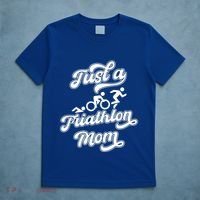 Triathlon Triathlete Running Swimming Just A Triathlon Mom Gift T-Shirt thumb 5