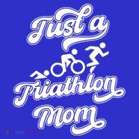 Triathlon Triathlete Running Swimming Just A Triathlon Mom Gift Mousepad thumb 1