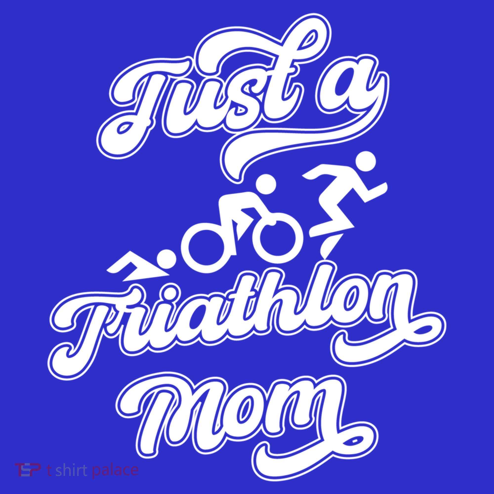 Triathlon Triathlete Running Swimming Just A Triathlon Mom Gift Mousepad