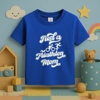 Triathlon Triathlete Running Swimming Just A Triathlon Mom Gift Toddler T-Shirt thumb 3