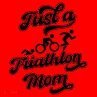 Triathlon Triathlete Running Swimming Just A Triathlon Mom Gift Santa Hat thumb 1