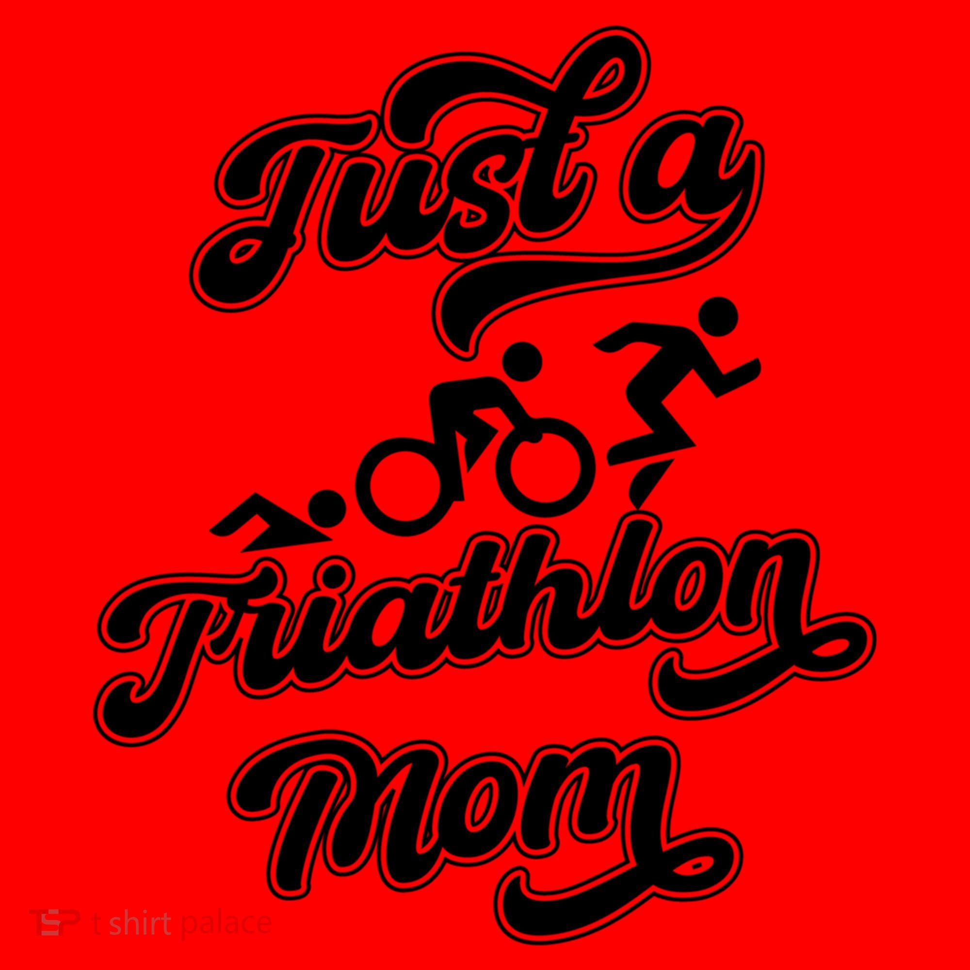Triathlon Triathlete Running Swimming Just A Triathlon Mom Gift Santa Hat