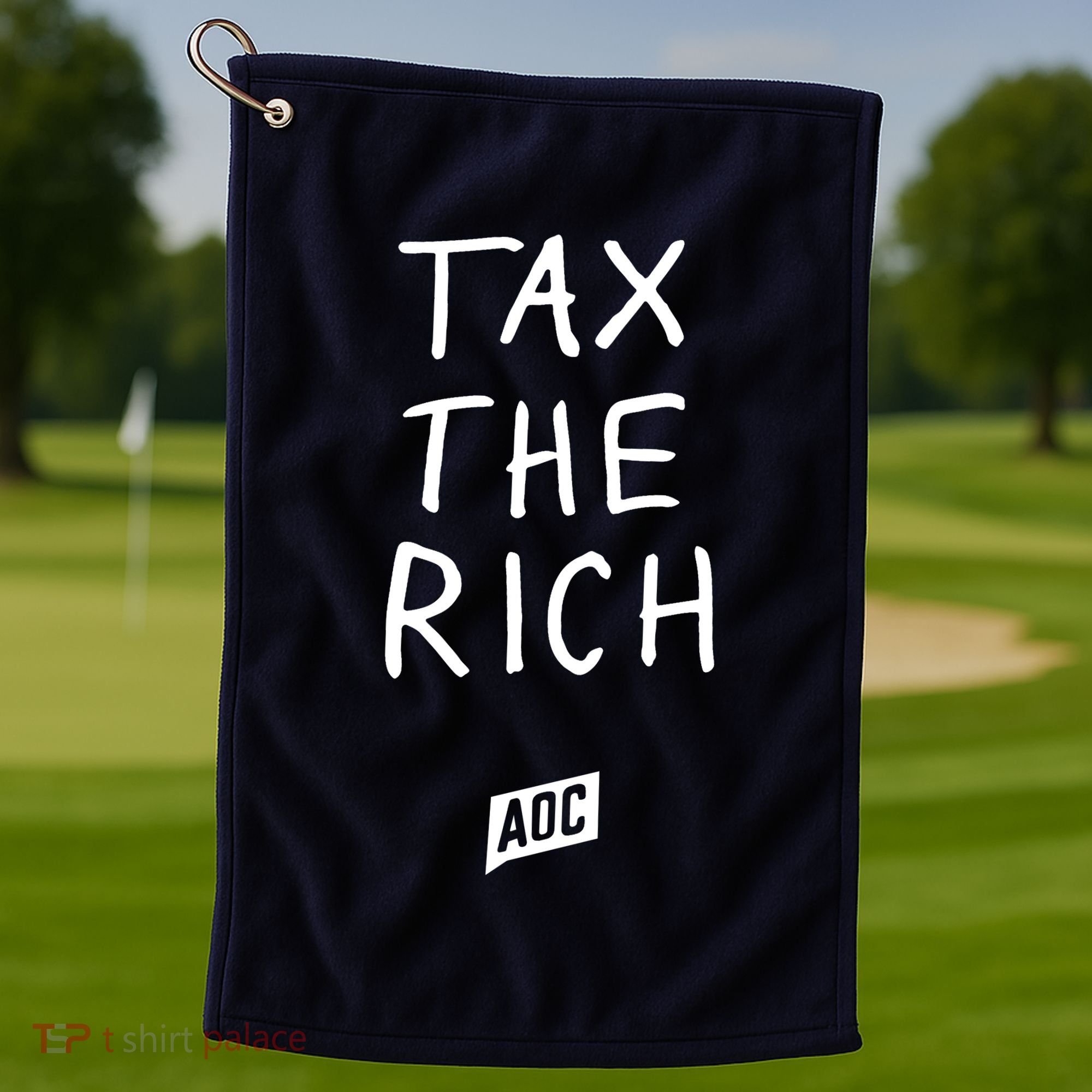 Tax The Rich AOC Golf Towel