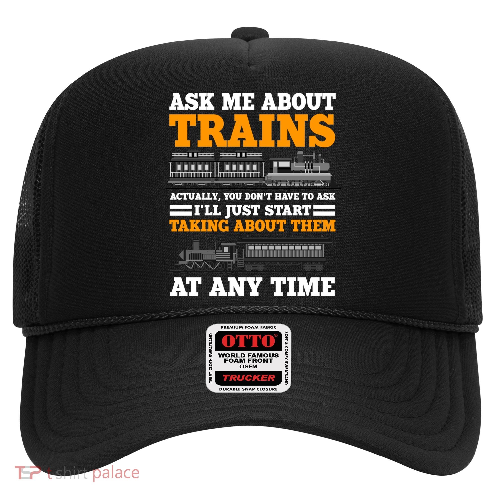 Train Traintracks Rail System Railroads Track Railcar Gift Hat