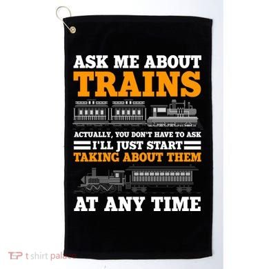 Train Traintracks Rail System Railroads Track Railcar Gift Golf Towel