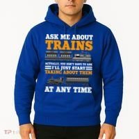 Train Traintracks Rail System Railroads Track Railcar Gift Hoodie thumb 2