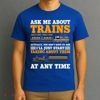 Train Traintracks Rail System Railroads Track Railcar Gift T-Shirt thumb 3