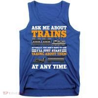 Train Traintracks Rail System Railroads Track Railcar Gift Tank Top thumb 0