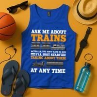 Train Traintracks Rail System Railroads Track Railcar Gift Tank Top thumb 4