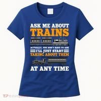 Train Traintracks Rail System Railroads Track Railcar Gift Women's T-Shirt thumb 0