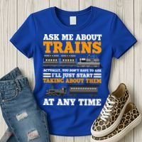Train Traintracks Rail System Railroads Track Railcar Gift Women's T-Shirt thumb 3