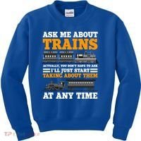 Train Traintracks Rail System Railroads Track Railcar Gift Kids Sweatshirt thumb 0