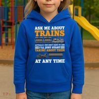 Train Traintracks Rail System Railroads Track Railcar Gift Kids Hoodie thumb 3