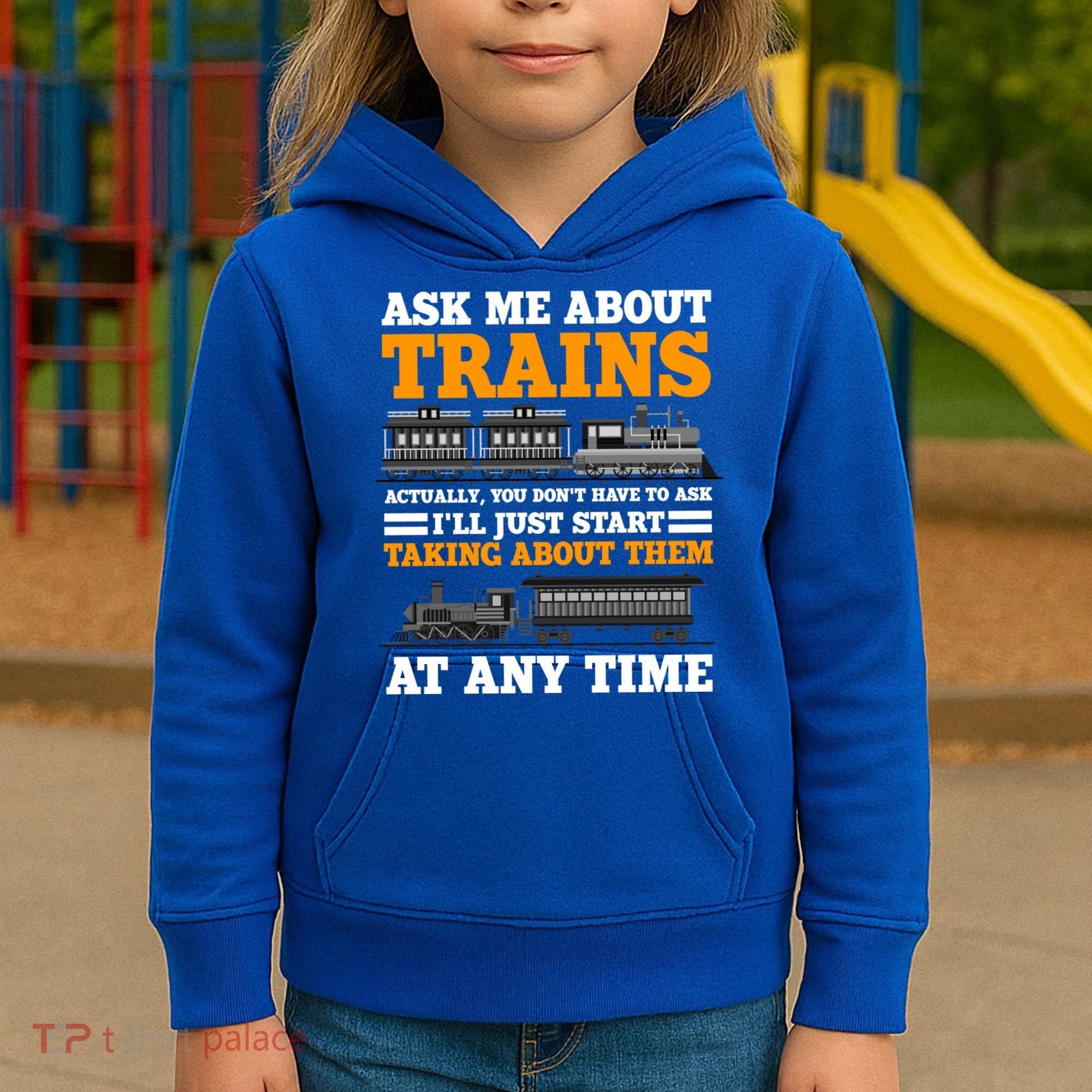 Train Traintracks Rail System Railroads Track Railcar Gift Kids Hoodie