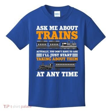 Train Traintracks Rail System Railroads Track Railcar Gift Kids T-Shirt