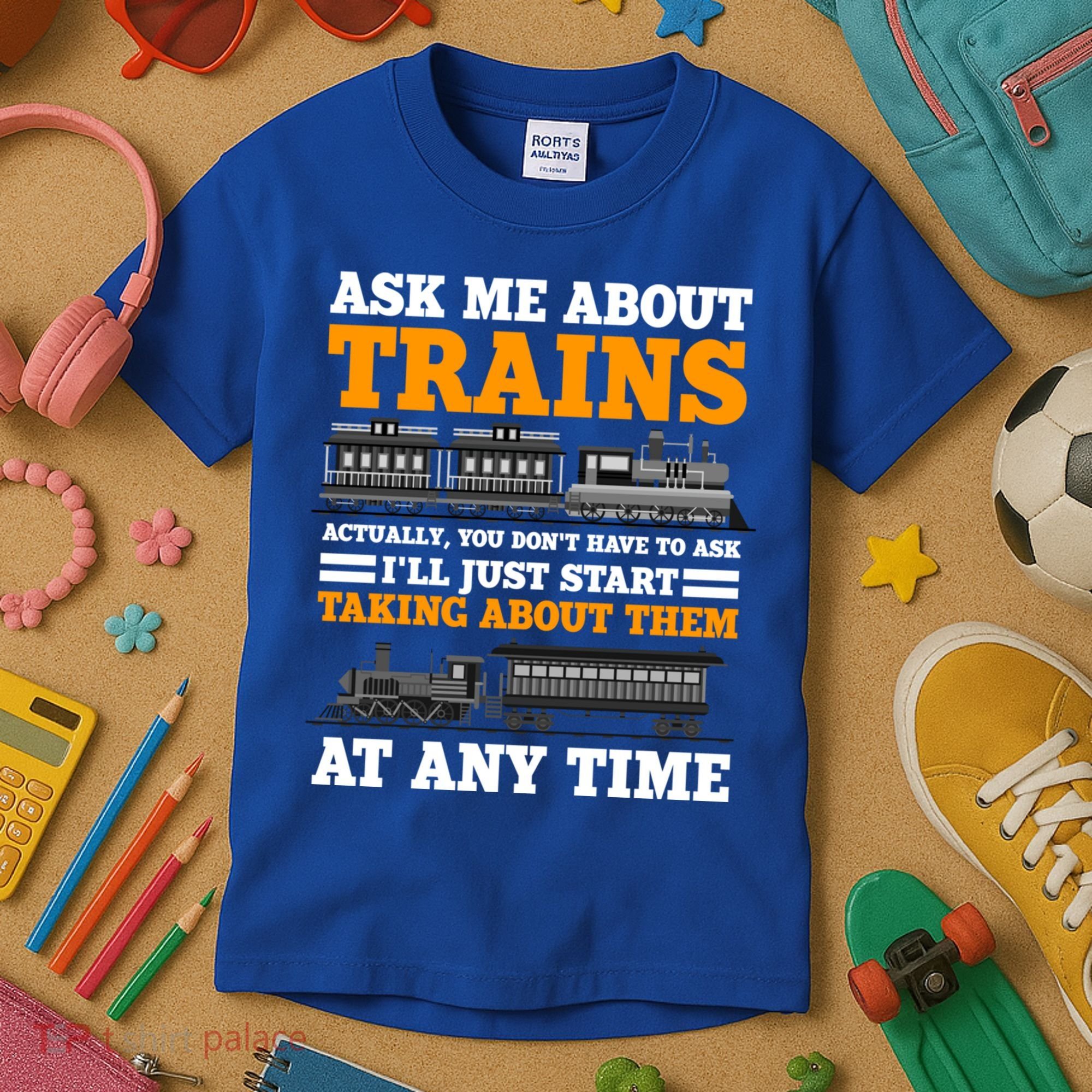 Train Traintracks Rail System Railroads Track Railcar Gift Kids T-Shirt