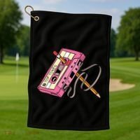 Top Tunes Retro 80s Back To School Golf Towel thumb 1