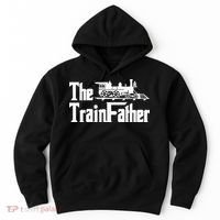 The Trainfather  Railroad Model Train Collector Conductor Hoodie thumb 0
