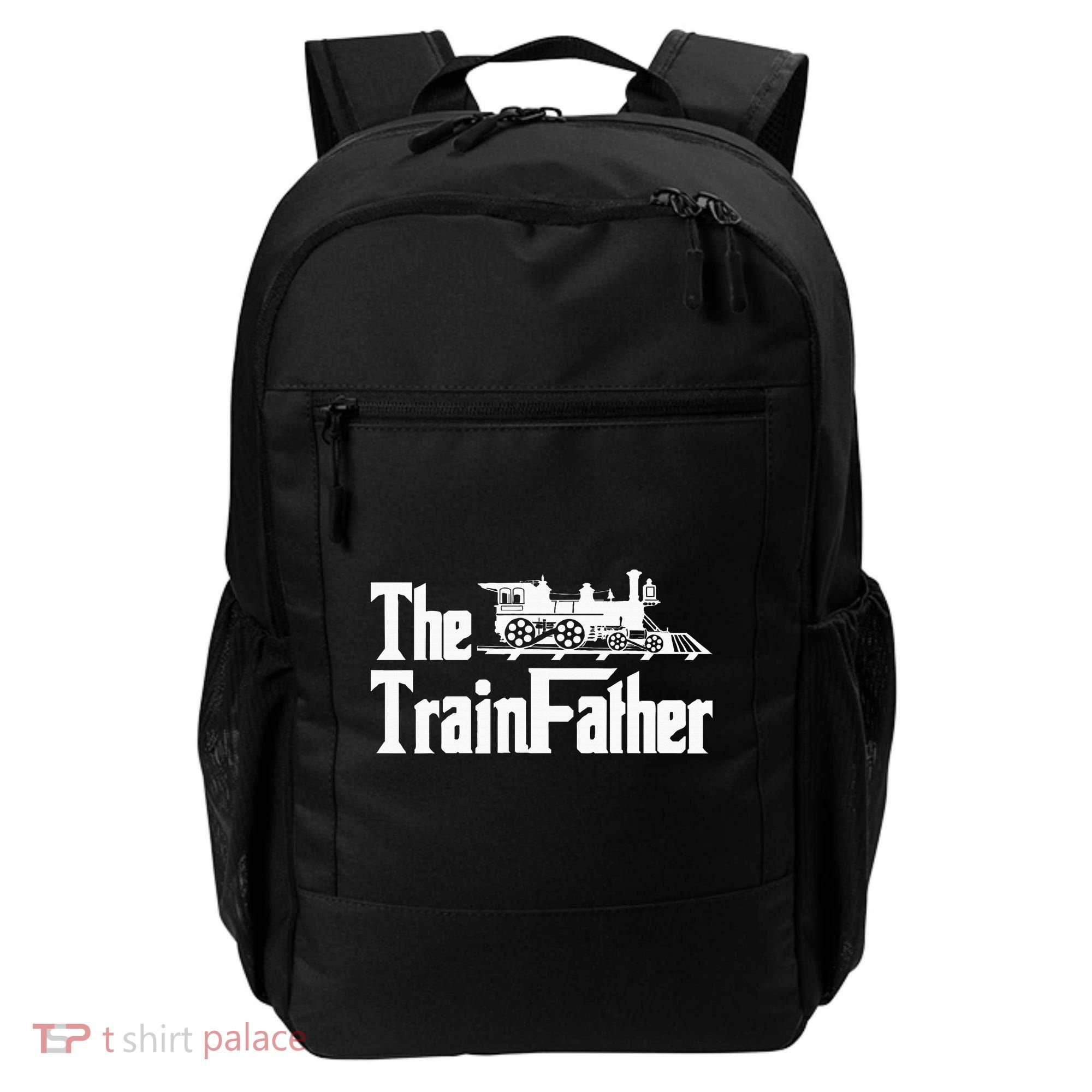 The Trainfather  Railroad Model Train Collector Conductor Backpack