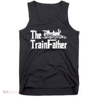 The Trainfather  Railroad Model Train Collector Conductor Tank Top thumb 0