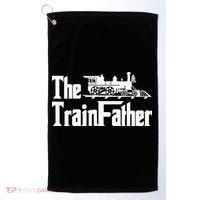 The Trainfather  Railroad Model Train Collector Conductor Golf Towel thumb 0