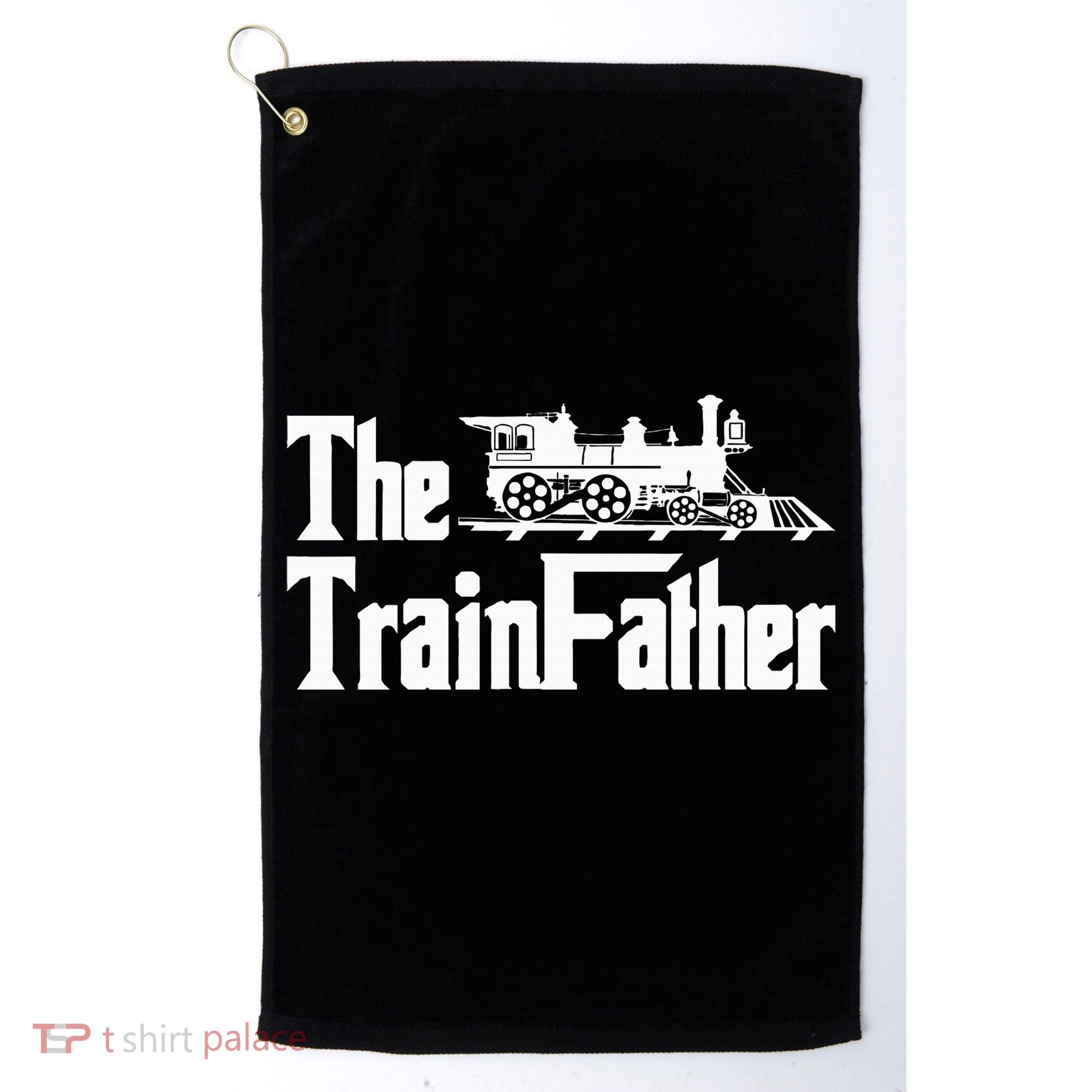 The Trainfather  Railroad Model Train Collector Conductor Golf Towel
