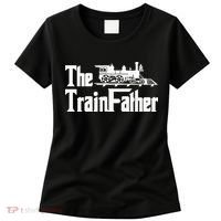 The Trainfather  Railroad Model Train Collector Conductor Women's T-Shirt thumb 0