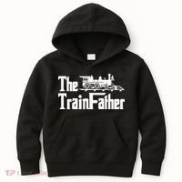 The Trainfather  Railroad Model Train Collector Conductor Kids Hoodie thumb 0
