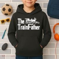 The Trainfather  Railroad Model Train Collector Conductor Kids Hoodie thumb 2