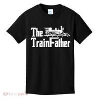 The Trainfather  Railroad Model Train Collector Conductor Kids T-Shirt thumb 0