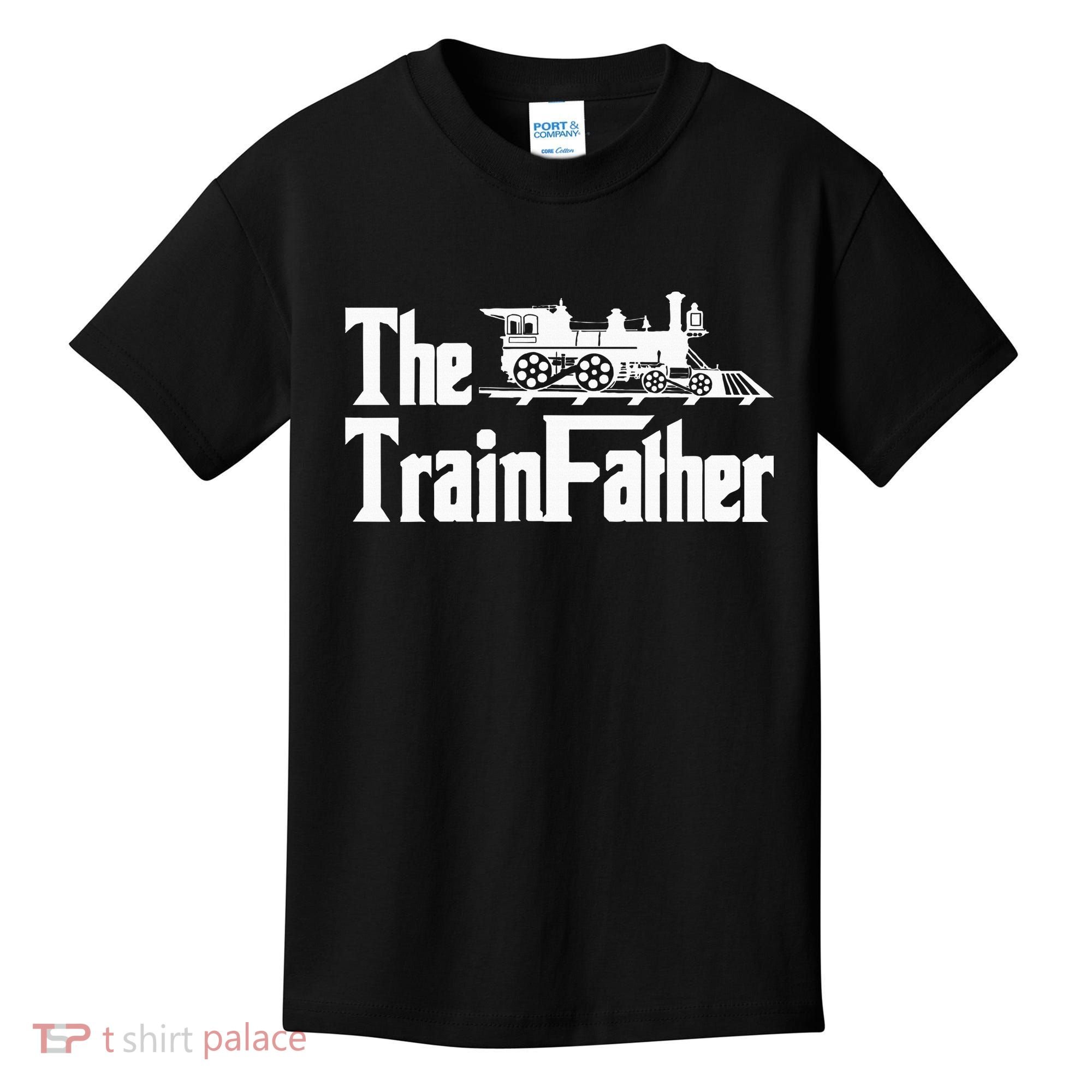 The Trainfather  Railroad Model Train Collector Conductor Kids T-Shirt