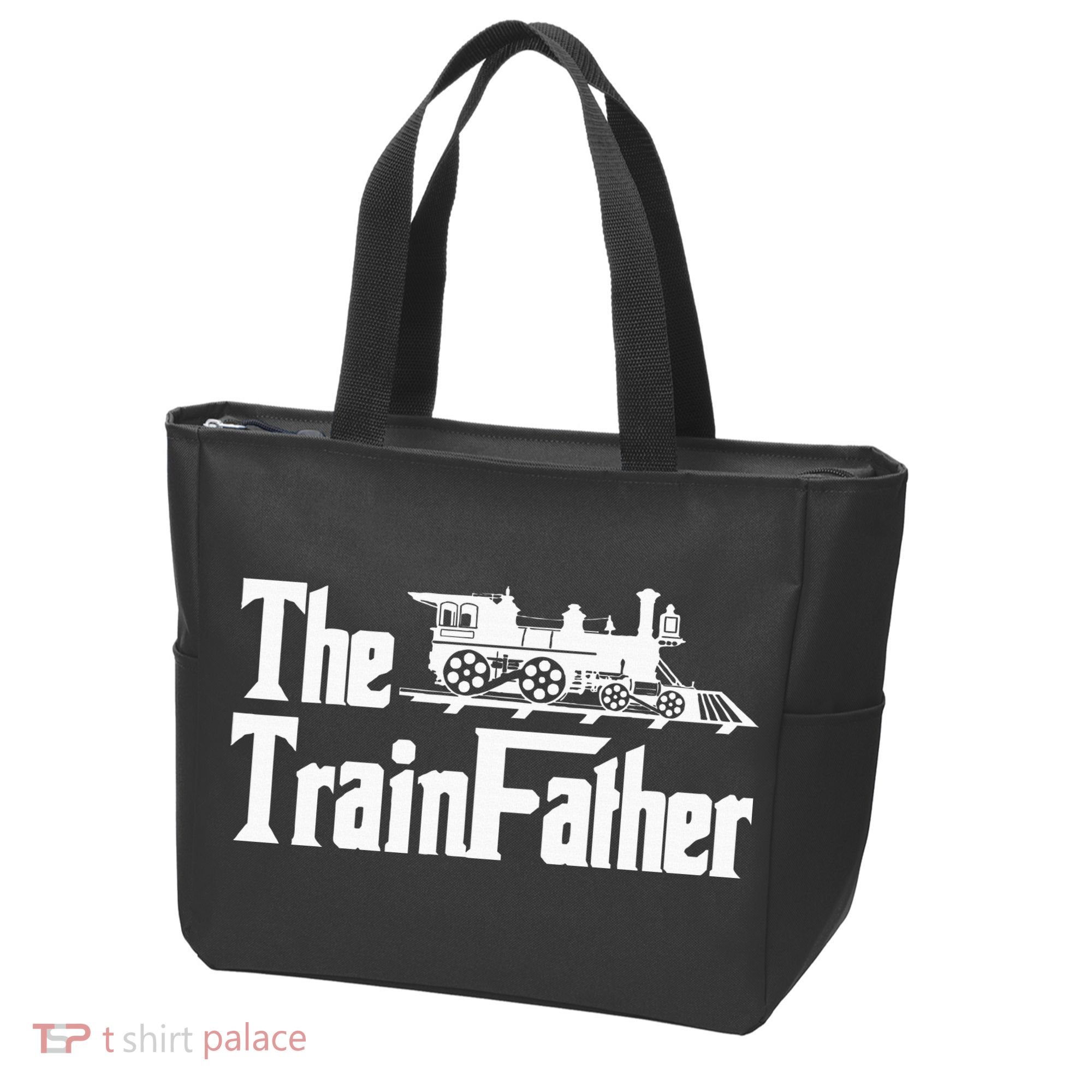 The Trainfather  Railroad Model Train Collector Conductor Tote Bag
