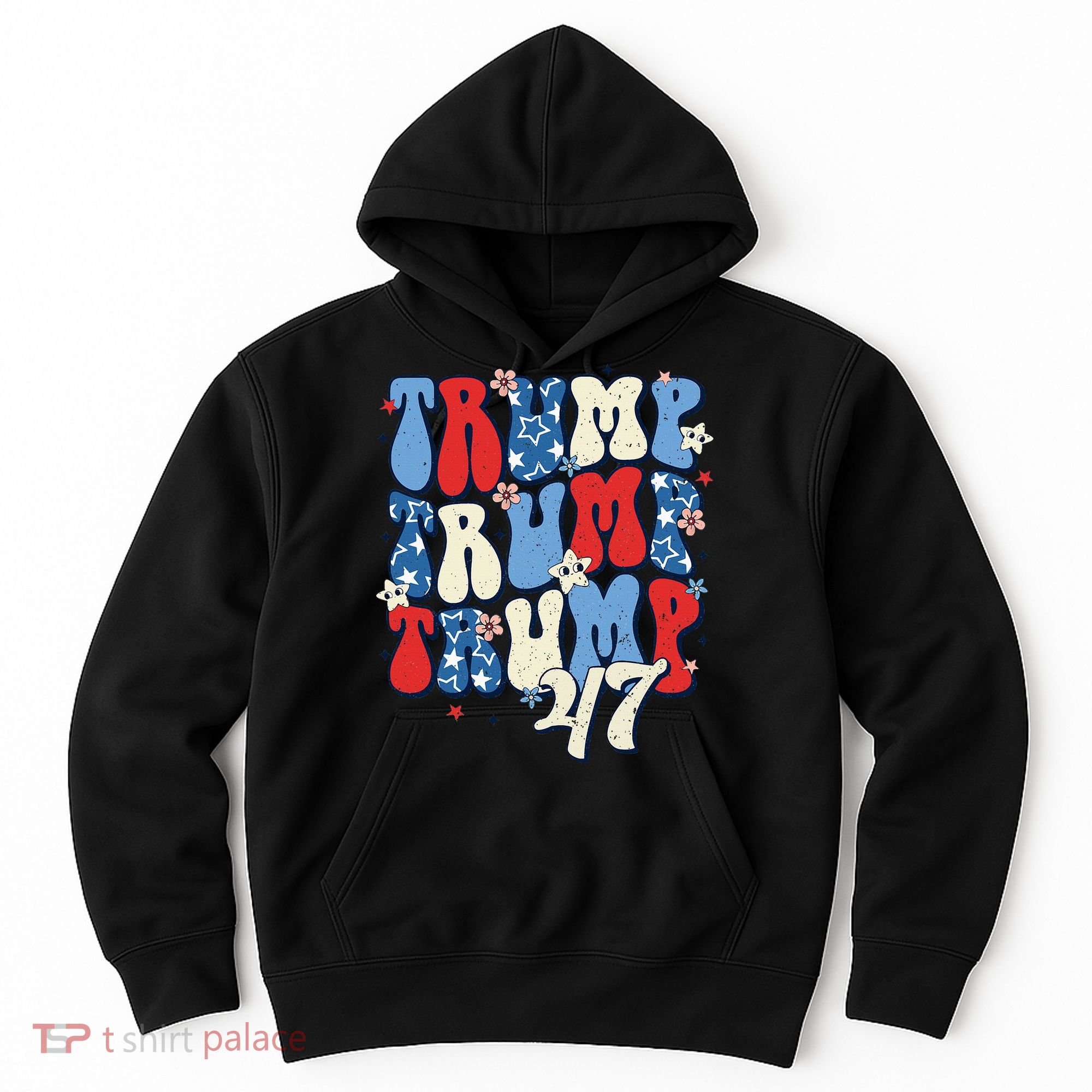 Trump2024ElectionGroovyRetro4thOfJulyDonaldTrump47 Hoodie