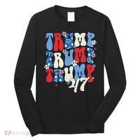 Trump2024ElectionGroovyRetro4thOfJulyDonaldTrump47 Long Sleeve Shirt thumb 0