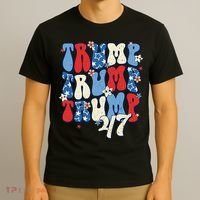 Trump2024ElectionGroovyRetro4thOfJulyDonaldTrump47 T-Shirt thumb 3
