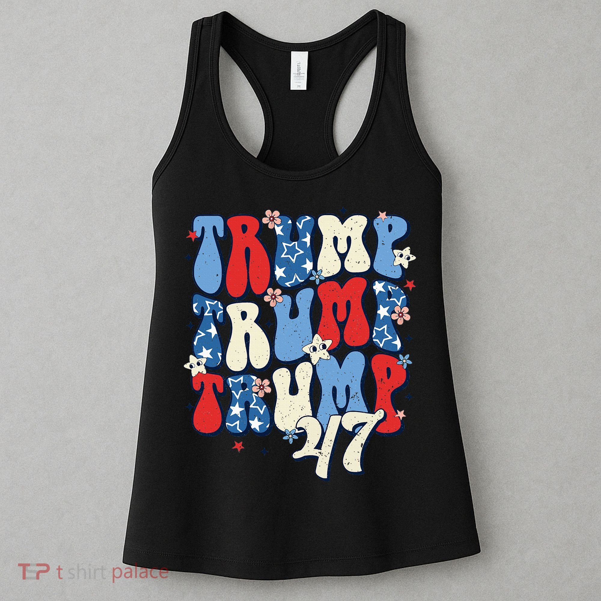 Trump2024ElectionGroovyRetro4thOfJulyDonaldTrump47 Women's Tank Top