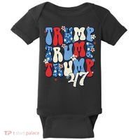 Trump2024ElectionGroovyRetro4thOfJulyDonaldTrump47 Baby Bodysuit thumb 0