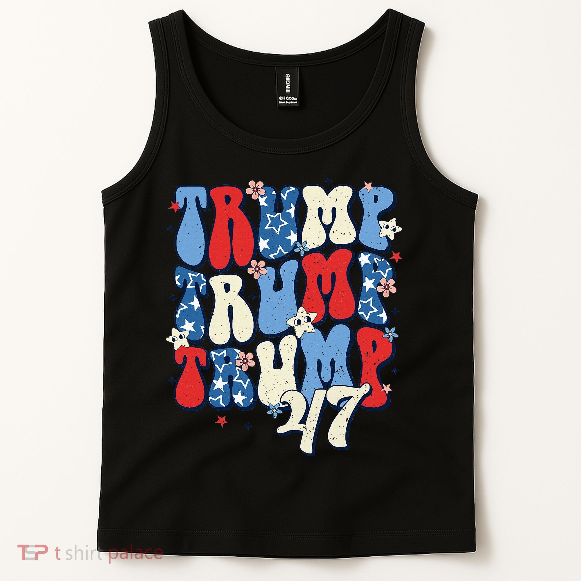Trump2024ElectionGroovyRetro4thOfJulyDonaldTrump47 Tank Top