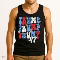 Trump2024ElectionGroovyRetro4thOfJulyDonaldTrump47 Tank Top thumb 3