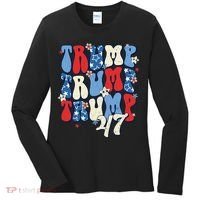 Trump2024ElectionGroovyRetro4thOfJulyDonaldTrump47 Women's Long Sleeve Shirt thumb 0