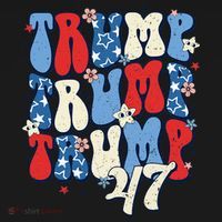 Trump2024ElectionGroovyRetro4thOfJulyDonaldTrump47 Women's Long Sleeve Shirt thumb 2