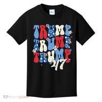 Trump2024ElectionGroovyRetro4thOfJulyDonaldTrump47 Kids T-Shirt thumb 0