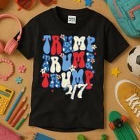 Trump2024ElectionGroovyRetro4thOfJulyDonaldTrump47 Kids T-Shirt thumb 3