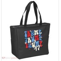 Trump2024ElectionGroovyRetro4thOfJulyDonaldTrump47 Tote Bag thumb 2