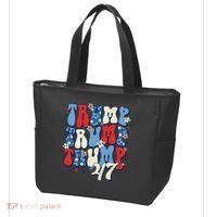 Trump2024ElectionGroovyRetro4thOfJulyDonaldTrump47 Tote Bag thumb 3