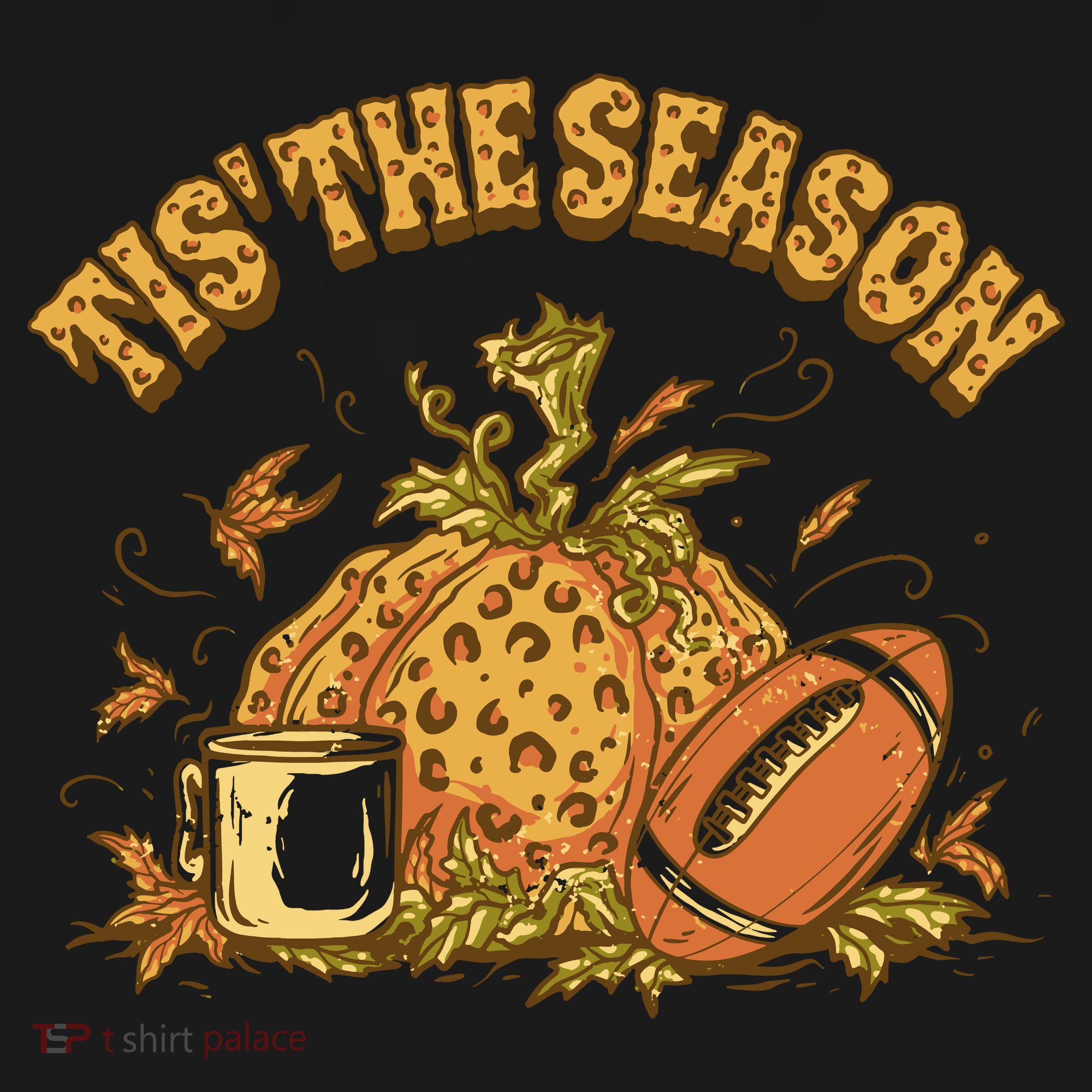 Tis The Season Football Pumpkin Coaster