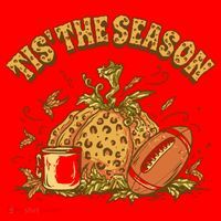Tis The Season Football Pumpkin Santa Hat thumb 1