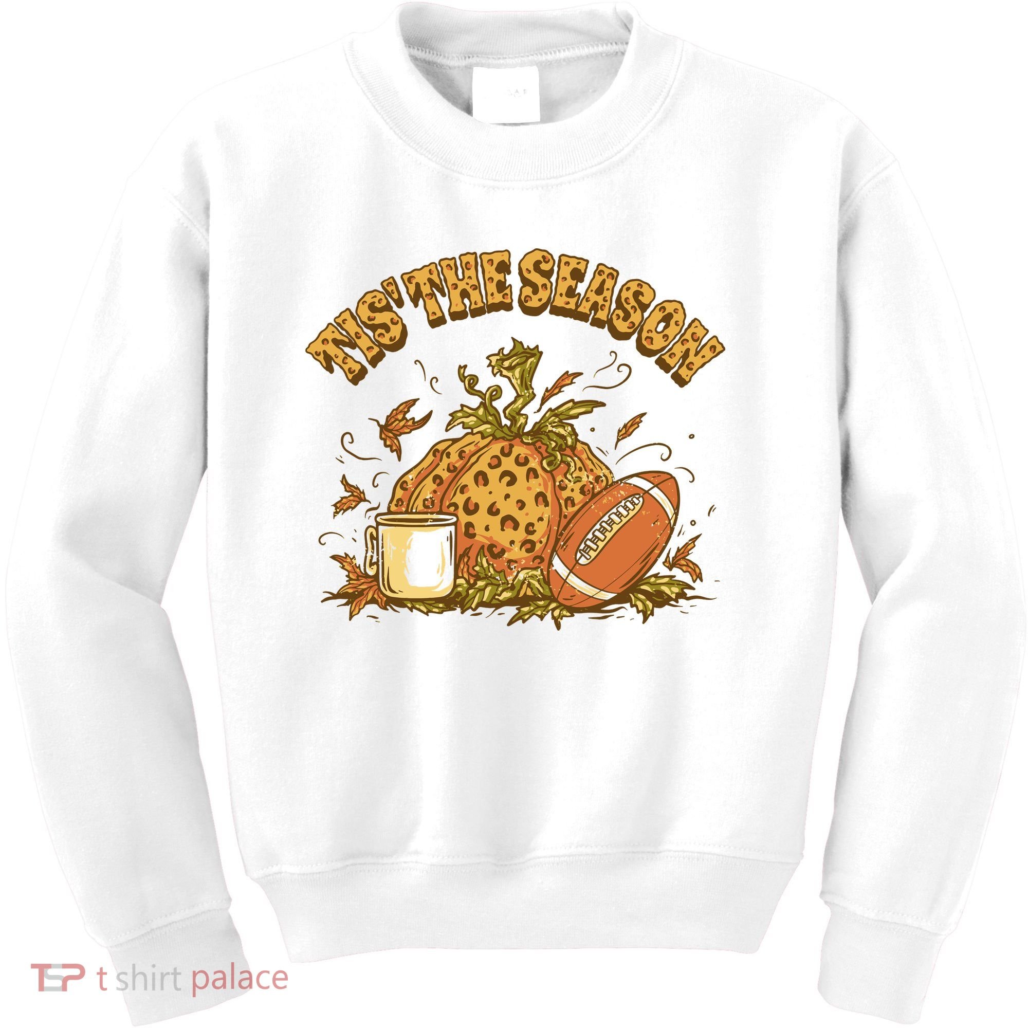 Tis The Season Football Pumpkin Kids Sweatshirt