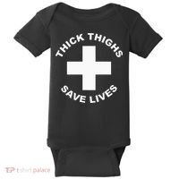 Thick Thighs Save Lives Gym Workout Thick Thighs Baby Bodysuit thumb 0