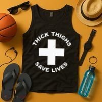 Thick Thighs Save Lives Gym Workout Thick Thighs Tank Top thumb 4